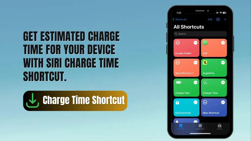 Charge time siri shortcut